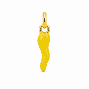 Charm piment jaune doré en acier inoxydable, pendentif coloré pour bijou personnalisable Les Paulinas