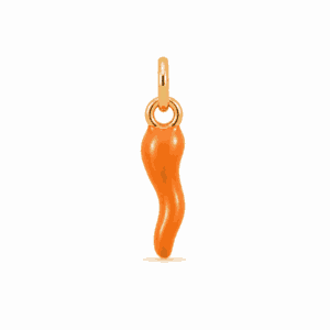Charm piment orange doré en acier inoxydable, pendentif coloré pour bijou personnalisable Les Paulinas