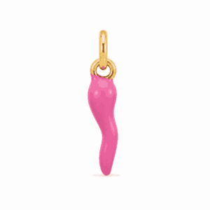 Charm piment rose doré en acier inoxydable, pendentif coloré pour bijou personnalisable Les Paulinas