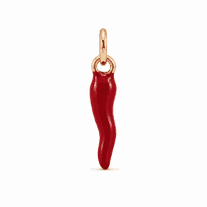 Charm piment rouge doré en acier inoxydable, pendentif coloré pour bijou personnalisable Les Paulinas