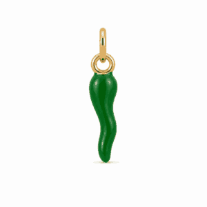 Charm piment vert doré en acier inoxydable, pendentif coloré pour bijou personnalisable Les Paulinas