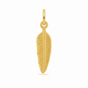Charm plume dorée en acier inoxydable pour bijou personnalisable Les Paulinas