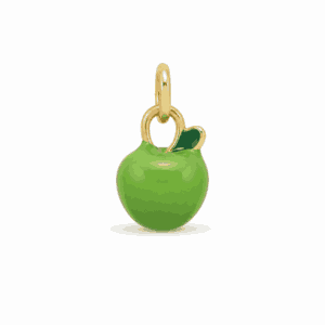 Charm pomme verte doré en acier inoxydable, pendentif fruit pour bijou personnalisable Les Paulinas