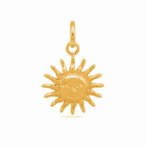 Charm soleil doré en acier inoxydable avec détails gravés, pour bijou personnalisable Les Paulinas