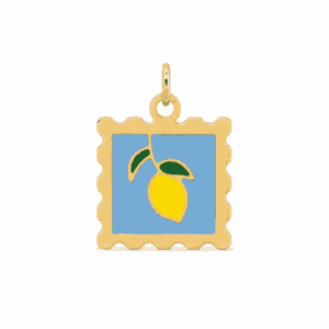 Charm timbre citron doré en acier inoxydable, pendentif fruité pour bijou personnalisable Les Paulinas