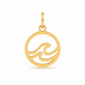 Charm vague doré en acier inoxydable, pendentif marin pour bijou personnalisable Les Paulinas