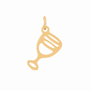 Charm verre de vin doré en acier inoxydable, pendentif représentant un verre de vin pour bijou personnalisable Les Paulinas