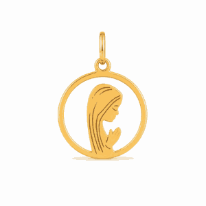 Charm Vierge doré en acier inoxydable, pendentif religieux pour bijou personnalisable Les Paulinas