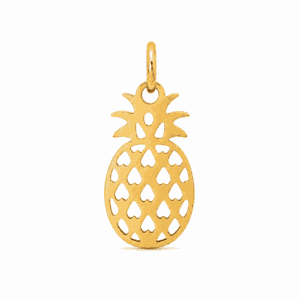 Charm ananas doré en acier inoxydable, pendentif fruit exotique pour bijou personnalisable Les Paulinas