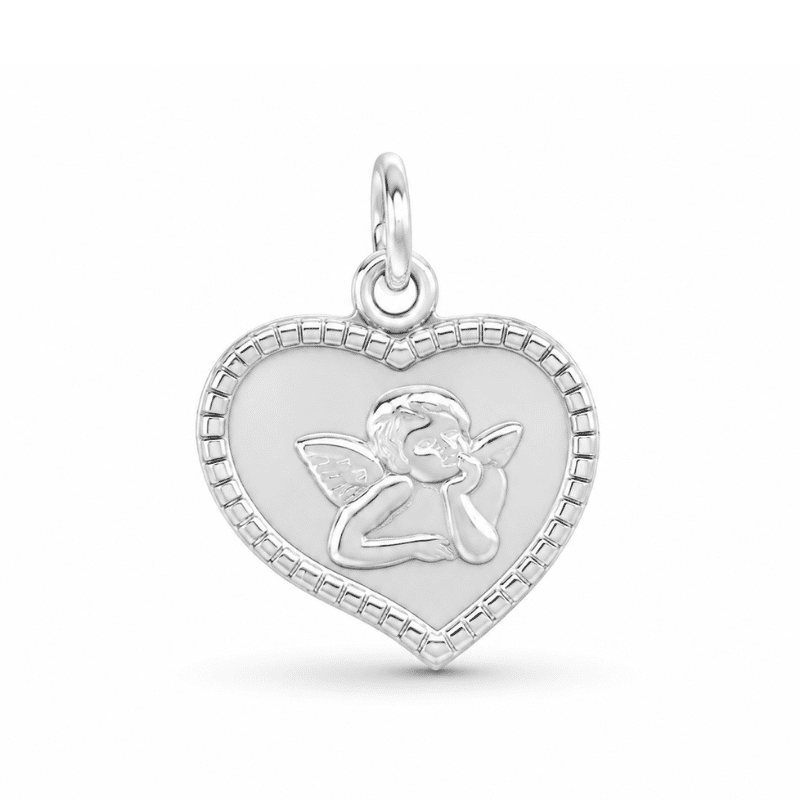 Les Paulinas, charm ange argenté en acier inoxydable Charm ange argenté en acier inoxydable pour bijou personnalisable Les Paulinas