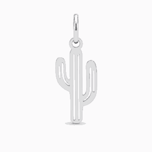 Charm cactus argenté en acier inoxydable pour bijou personnalisable Les Paulinas