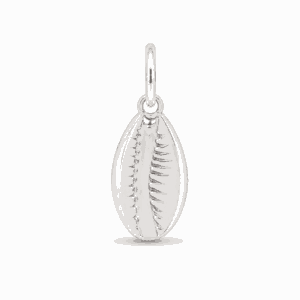 Charm cauri argenté en acier inoxydable représentant un coquillage, pour bijou personnalisable Les Paulinas