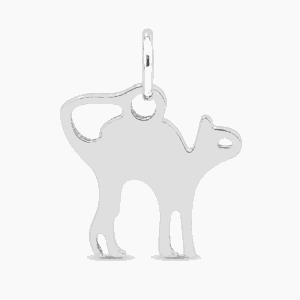 Charm chat argenté en acier inoxydable, pour bijou personnalisable Les Paulinas