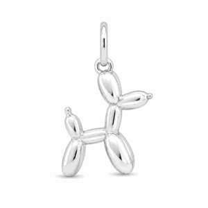 Charm chien ballon argenté en acier inoxydable, pour bijou personnalisable Les Paulinas