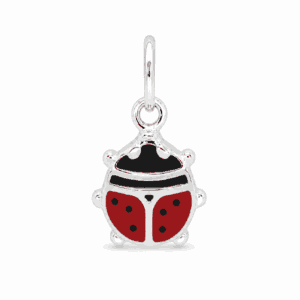 Les Paulinas, charm coccinelle argenté en acier inoxydable