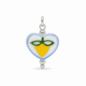 Charm cœur citron argenté en acier inoxydable pour bijou personnalisable Les Paulinas