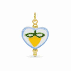 Charm cœur citron doré en acier inoxydable pour bijou personnalisable Les Paulinas