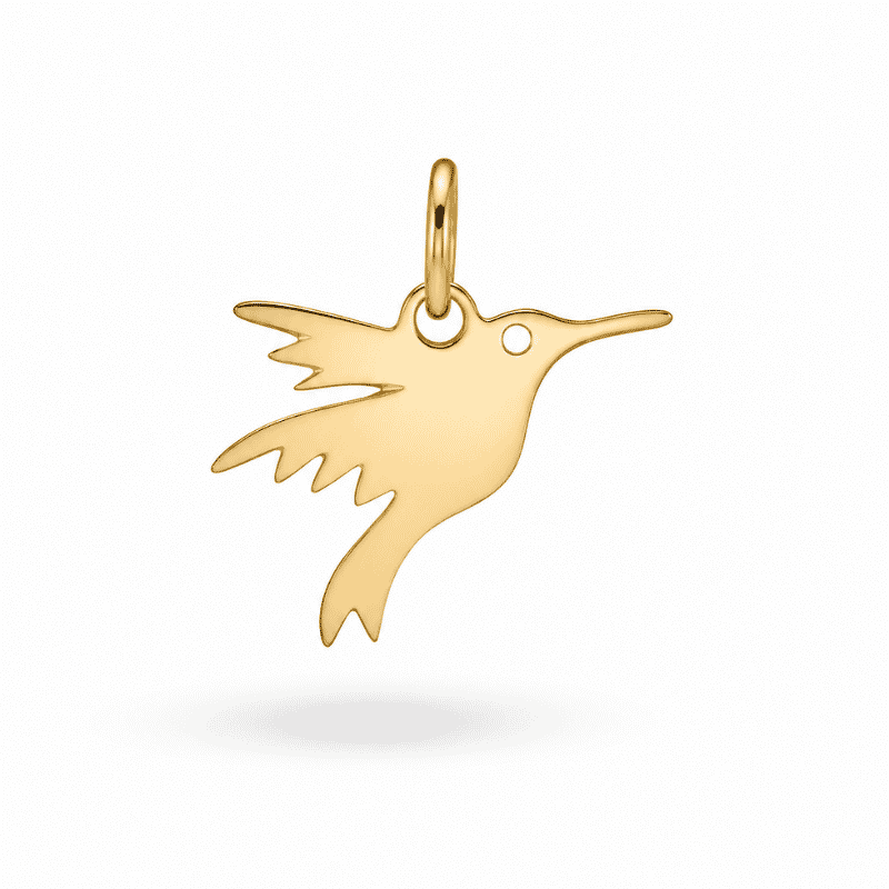 Les Paulinas, charm colibri doré en acier inoxydable Charm colibri doré en acier inoxydable pour bijou personnalisable Les Paulinas