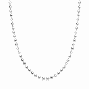 Collier Paulina Audacieuse argenté en acier inoxydable avec maille à boules en relief, pour bijoux personnalisables Les Paulinas