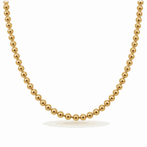 Collier Paulina Audacieuse doré en acier inoxydable avec maille à boules en relief, pour bijoux personnalisables Les Paulinas