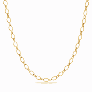 Collier Paulina Élégante doré en acier inoxydable avec maille ovale raffinée, pour bijoux personnalisables Les Paulinas