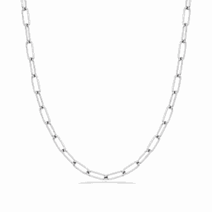 Collier Paulina Originale argenté en acier inoxydable avec maille rectangulaire, pour bijoux personnalisables Les Paulinas
