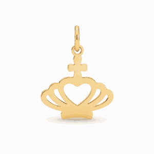 Charm couronne doré en acier inoxydable, pour bijou personnalisable Les Paulinas