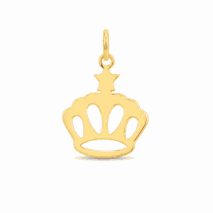Charm couronne avec étoile doré en acier inoxydable pour bijou personnalisable Les Paulinas