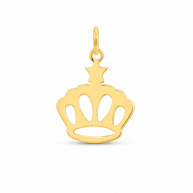 Les Paulinas, charm couronne avec étoile doré en acier inoxydable Charm couronne avec étoile doré en acier inoxydable pour bijou personnalisable Les Paulinas
