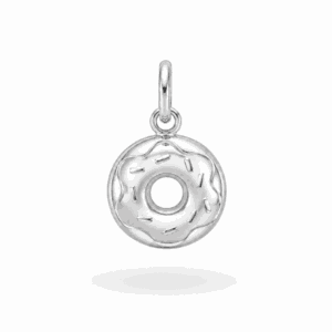 Charm donut argenté en acier inoxydable pour bijou personnalisable Les Paulinas