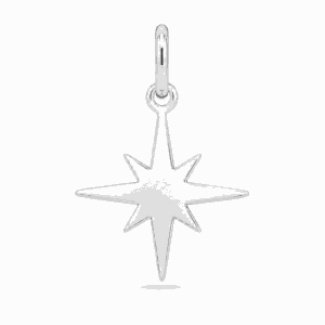 Charm étoile polaire classique argenté en acier inoxydable, pour bijou personnalisable Les Paulinas