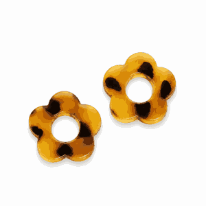 Charm fleur effet écailles de tortue pour boucles d'oreilles créoles personnalisables Les Paulinas