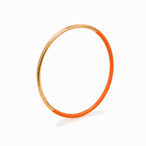 Jonc Paulina Rayonnante bi color orange côté doré en acier inoxydable personnalisable Les Paulinas