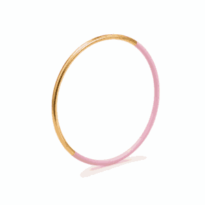 Jonc Paulina Rayonnante bi color rose côté doré en acier inoxydable personnalisable Les Paulinas