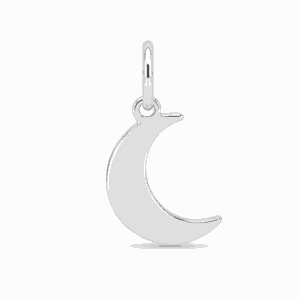 Charm lune argenté en acier inoxydable en forme de croissant de lune, pour bijou personnalisable Les Paulinas