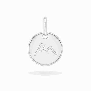 Charm médaille gravée du Pic du Midi d'Ossau argenté en acier inoxydable pour bijou personnalisable Les Paulinas