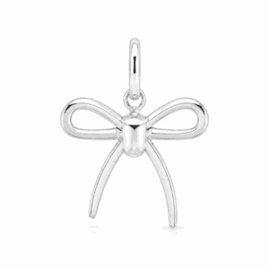 Charm nœud argenté en acier inoxydable avec détails délicats, pour bijou personnalisable Les Paulinas