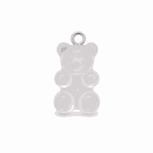 Charm nounours transparent blanc argenté en acier inoxydable, pendentif ourson pour bijou personnalisable Les Paulinas