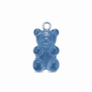 Charm nounours transparent bleu foncé argenté en acier inoxydable, pendentif ourson pour bijou personnalisable Les Paulinas