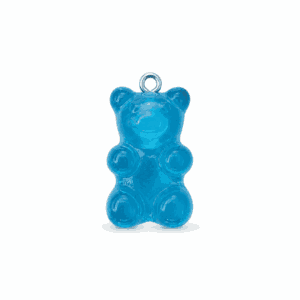 Charm nounours transparent bleu argenté en acier inoxydable, pendentif ourson pour bijou personnalisable Les Paulinas
