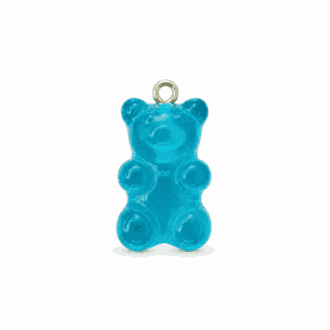 Charm nounours transparent bleu doré en acier inoxydable, pendentif en forme d'ourson pour bijou personnalisable Les Paulinas