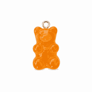 Charm nounours transparent orange argenté en acier inoxydable, pendentif ourson pour bijou personnalisable Les Paulinas