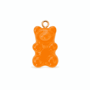 Charm nounours transparent orange doré en acier inoxydable, pendentif en forme d'ourson pour bijou personnalisable Les Paulinas
