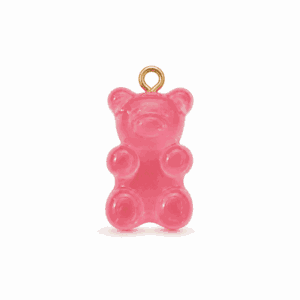 Charm nounours transparent rose doré en acier inoxydable, pendentif en forme d'ourson pour bijou personnalisable Les Paulinas