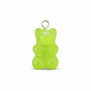 Charm nounours transparent vert argenté en acier inoxydable, pendentif ourson pour bijou personnalisable Les Paulinas