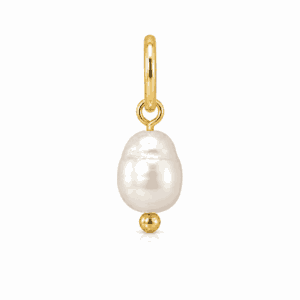 Charm perle doré en acier inoxydable avec perle élégante, pour bijou personnalisable Les Paulinas