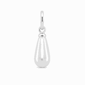 Charm perle goutte argenté en acier inoxydable avec perle en forme de goutte, pour bijou personnalisable Les Paulinas