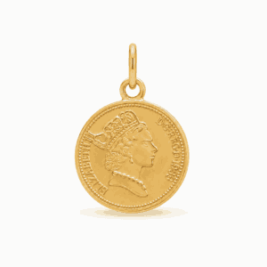 Charm pièce de monnaie dorée en acier inoxydable pour bijou personnalisable Les Paulinas