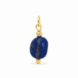 Charm pierre bleue Lapis Lazulidoré en acier inoxydable pour bijou personnalisable Les Paulinas
