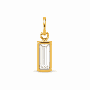 Charm pierre de naissance avril doré en acier inoxydable avec pierre transparente, pour bijou personnalisable Les Paulinas